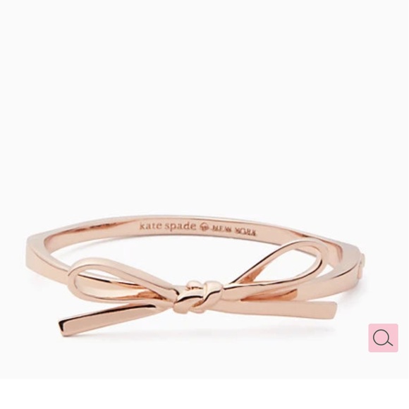 kate spade Jewelry - Kate Spade Skinny Mini Bow Bangle in Rose Gold.